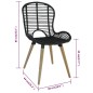vidaXL Esszimmerstühle 2 Stk. Schwarz Natur Rattan vidaXL Esszimmerstühle 2 Stk. Schwarz Natur Rattan