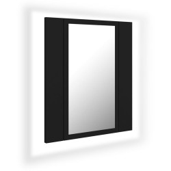 vidaXL LED-Bad-Spiegelschrank Schwarz 40x12x45 cm Acryl
