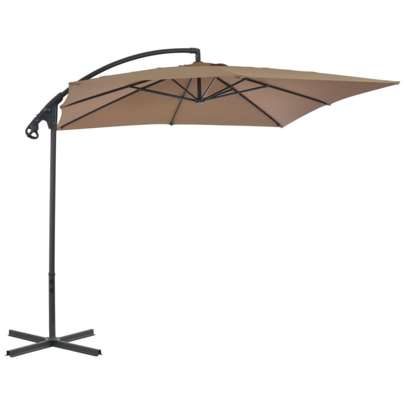 vidaXL Ampelschirm mit Stahlmast 250 x 250 cm Taupe vidaXL Ampelschirm mit Stahlmast 250 x 250 cm Taupe