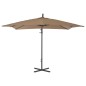 vidaXL Ampelschirm mit Stahlmast 250 x 250 cm Taupe vidaXL Ampelschirm mit Stahlmast 250 x 250 cm Taupe