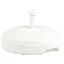 vidaXL Sonnenschirmständer Sand/Wasser 20 L Weiß Kunststoff Rattan