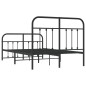 vidaXL Bettgestell mit Kopf- und Fußteil Metall Schwarz 120x190 cm vidaXL Bettgestell mit Kopf- und Fußteil Metall Schwarz 120x190 cm