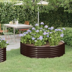 vidaXL Hochbeet Pulverbeschichteter Stahl 140x140x36 cm Braun
