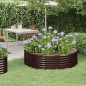 vidaXL Hochbeet Pulverbeschichteter Stahl 140x140x36 cm Braun vidaXL Hochbeet Pulverbeschichteter Stahl 140x140x36 cm Braun
