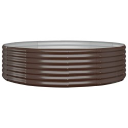 vidaXL Hochbeet Pulverbeschichteter Stahl 140x140x36 cm Braun