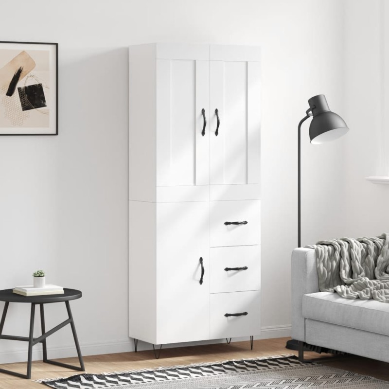 vidaXL Highboard Weiß 69,5x34x180 cm Holzwerkstoff vidaXL Highboard Weiß 69,5x34x180 cm Holzwerkstoff
