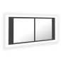 vidaXL LED-Bad-Spiegelschrank Grau 100x12x45 cm Acryl vidaXL LED-Bad-Spiegelschrank Grau 100x12x45 cm Acryl