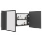vidaXL LED-Bad-Spiegelschrank Grau 100x12x45 cm Acryl vidaXL LED-Bad-Spiegelschrank Grau 100x12x45 cm Acryl