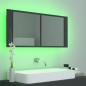vidaXL LED-Bad-Spiegelschrank Grau 100x12x45 cm Acryl vidaXL LED-Bad-Spiegelschrank Grau 100x12x45 cm Acryl