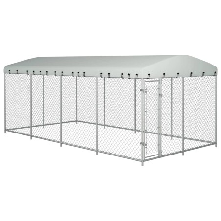 vidaXL Outdoor-Hundezwinger mit Überdachung 8x4x2,3 m