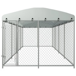 vidaXL Outdoor-Hundezwinger mit Überdachung 8x4x2,3 m
