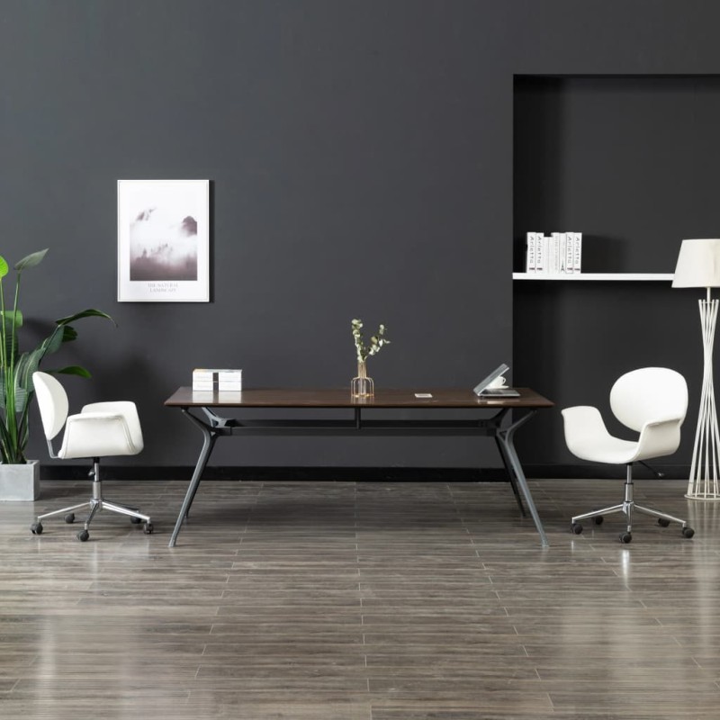 vidaXL Drehbarer Esszimmerstuhl Weiß Kunstleder vidaXL Drehbarer Esszimmerstuhl Weiß Kunstleder