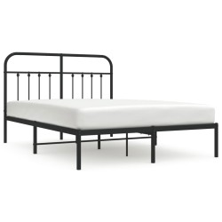 vidaXL Bettgestell mit Kopfteil Metall Schwarz 140x200 cm