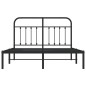 vidaXL Bettgestell mit Kopfteil Metall Schwarz 140x200 cm vidaXL Bettgestell mit Kopfteil Metall Schwarz 140x200 cm