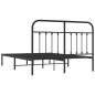 vidaXL Bettgestell mit Kopfteil Metall Schwarz 140x200 cm vidaXL Bettgestell mit Kopfteil Metall Schwarz 140x200 cm