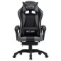 Gaming-Stuhl mit Fußstütze Grau und Schwarz Kunstleder Gaming-Stuhl mit Fußstütze Grau und Schwarz Kunstleder