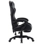 Gaming-Stuhl mit Fußstütze Grau und Schwarz Kunstleder Gaming-Stuhl mit Fußstütze Grau und Schwarz Kunstleder