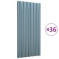 vidaXL Dachpaneele 36 Stk. Pulverbeschichteter Stahl Grau 80x36 cm vidaXL Dachpaneele 36 Stk. Pulverbeschichteter Stahl Grau 80x36 cm