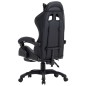Gaming-Stuhl mit Fußstütze Grau und Schwarz Kunstleder Gaming-Stuhl mit Fußstütze Grau und Schwarz Kunstleder