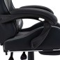Gaming-Stuhl mit Fußstütze Grau und Schwarz Kunstleder Gaming-Stuhl mit Fußstütze Grau und Schwarz Kunstleder