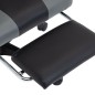 Gaming-Stuhl mit Fußstütze Grau und Schwarz Kunstleder Gaming-Stuhl mit Fußstütze Grau und Schwarz Kunstleder