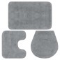 vidaXL Badematten-Set 3-tlg. Stoff Grau vidaXL Badematten-Set 3-tlg. Stoff Grau