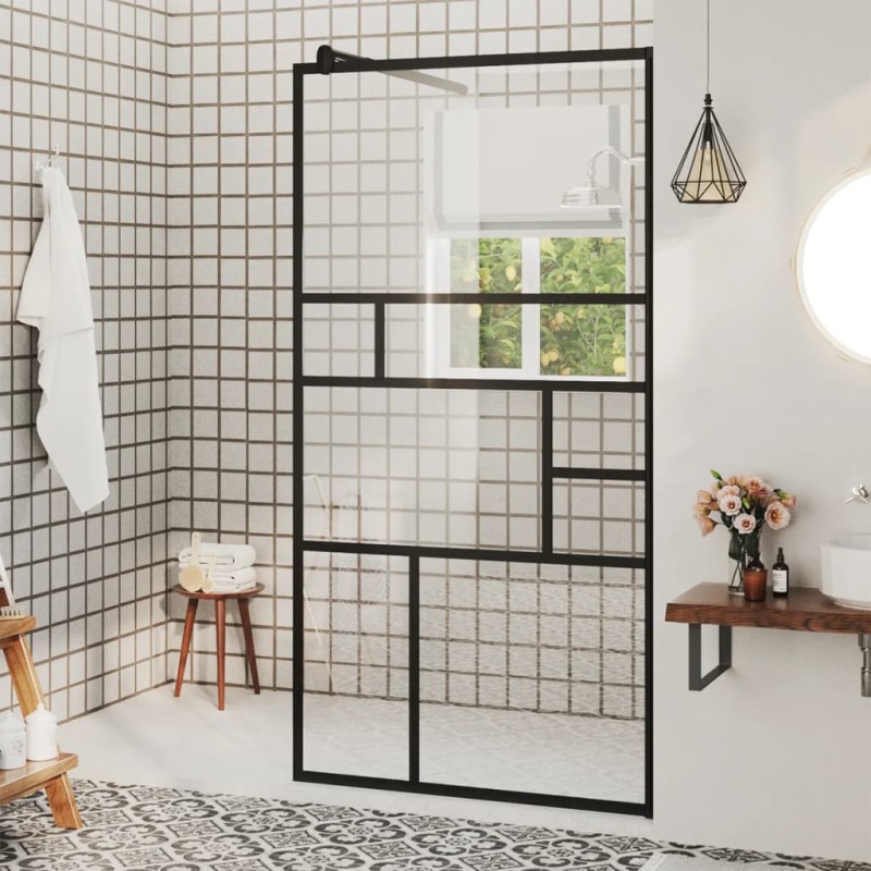 vidaXL Duschwand für Begehbare Dusche mit Klarem ESG Glas 80x195 cm vidaXL Duschwand für Begehbare Dusche mit Klarem ESG Glas 80x195 cm