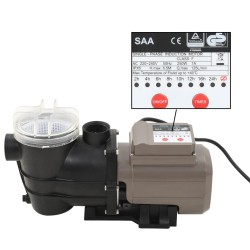 vidaXL Poolpumpe mit Timer Schwarz 0,25 PS 8000 L/h