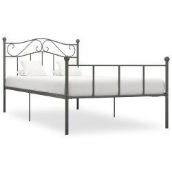vidaXL Bettgestell Grau Metall 100 × 200 cm