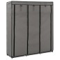 vidaXL Kleiderschrank mit Fächern und Stangen Grau 150x45x175cm Stoff vidaXL Kleiderschrank mit Fächern und Stangen Grau 150x45x175cm Stoff