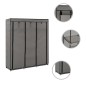 vidaXL Kleiderschrank mit Fächern und Stangen Grau 150x45x175cm Stoff vidaXL Kleiderschrank mit Fächern und Stangen Grau 150x45x175cm Stoff