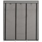 vidaXL Kleiderschrank mit Fächern und Stangen Grau 150x45x175cm Stoff vidaXL Kleiderschrank mit Fächern und Stangen Grau 150x45x175cm Stoff