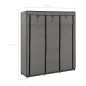 vidaXL Kleiderschrank mit Fächern und Stangen Grau 150x45x175cm Stoff vidaXL Kleiderschrank mit Fächern und Stangen Grau 150x45x175cm Stoff
