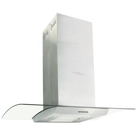 vidaXL Insel-Dunstabzugshaube 90 cm Edelstahl 756 m³/h LED