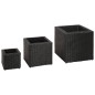 vidaXL Garten-Hochbeet 3-tlg. Poly Rattan Schwarz vidaXL Garten-Hochbeet 3-tlg. Poly Rattan Schwarz