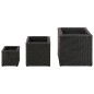 vidaXL Garten-Hochbeet 3-tlg. Poly Rattan Schwarz vidaXL Garten-Hochbeet 3-tlg. Poly Rattan Schwarz