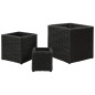 vidaXL Garten-Hochbeet 3-tlg. Poly Rattan Schwarz vidaXL Garten-Hochbeet 3-tlg. Poly Rattan Schwarz