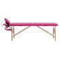 vidaXL Massageliege Klappbar 2-Zonen mit Holzgestell Rosa vidaXL Massageliege Klappbar 2-Zonen mit Holzgestell Rosa