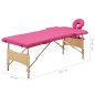 vidaXL Massageliege Klappbar 2-Zonen mit Holzgestell Rosa vidaXL Massageliege Klappbar 2-Zonen mit Holzgestell Rosa