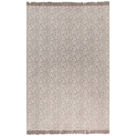 vidaXL Kelim-Teppich Baumwolle 120x180 cm mit Muster Taupe