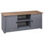 vidaXL TV-Schrank Grau 120x40x50 cm Massivholz Panama-Kiefer vidaXL TV-Schrank Grau 120x40x50 cm Massivholz Panama-Kiefer