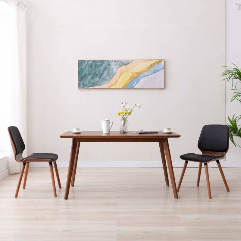 Esszimmerstühle 2 Stk. Schwarz Kunstleder Esszimmerstühle 2 Stk. Schwarz Kunstleder