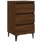 vidaXL Nachttische 2 Stk. Metallbeinen Braun Eichen-Optik 40x35x69 cm vidaXL Nachttische 2 Stk. Metallbeinen Braun Eichen-Optik 40x35x69 cm