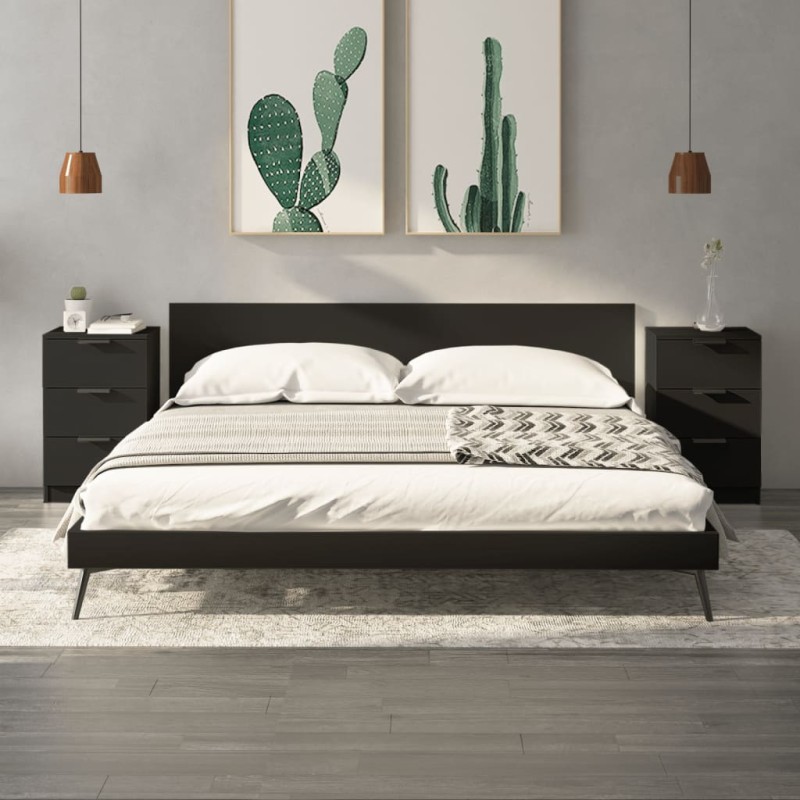 vidaXL Nachttische 2 Stk. Schwarz 40x36x65 cm vidaXL Nachttische 2 Stk. Schwarz 40x36x65 cm