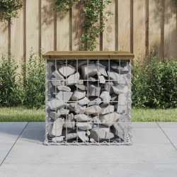 vidaXL Gartenbank aus Gabionen 43x44x42 cm Kiefernholz Imprägniert