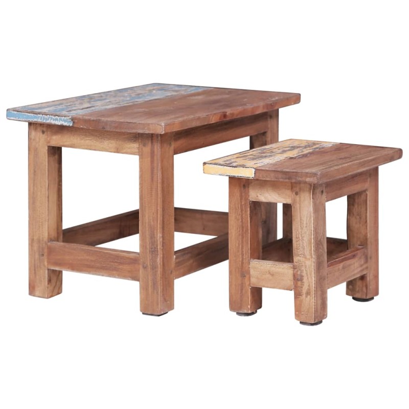 vidaXL Satztische 2 Stk. Altholz Massiv vidaXL Satztische 2 Stk. Altholz Massiv