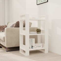 vidaXL Bücherregal/Raumteiler Weiß 60x35x91 cm Massivholz Kiefer