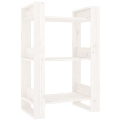 vidaXL Bücherregal/Raumteiler Weiß 60x35x91 cm Massivholz Kiefer