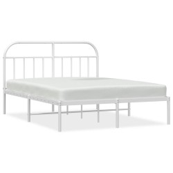 vidaXL Bettgestell mit Kopfteil Metall Weiß 140x200 cm