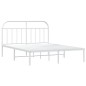 vidaXL Bettgestell mit Kopfteil Metall Weiß 140x200 cm vidaXL Bettgestell mit Kopfteil Metall Weiß 140x200 cm